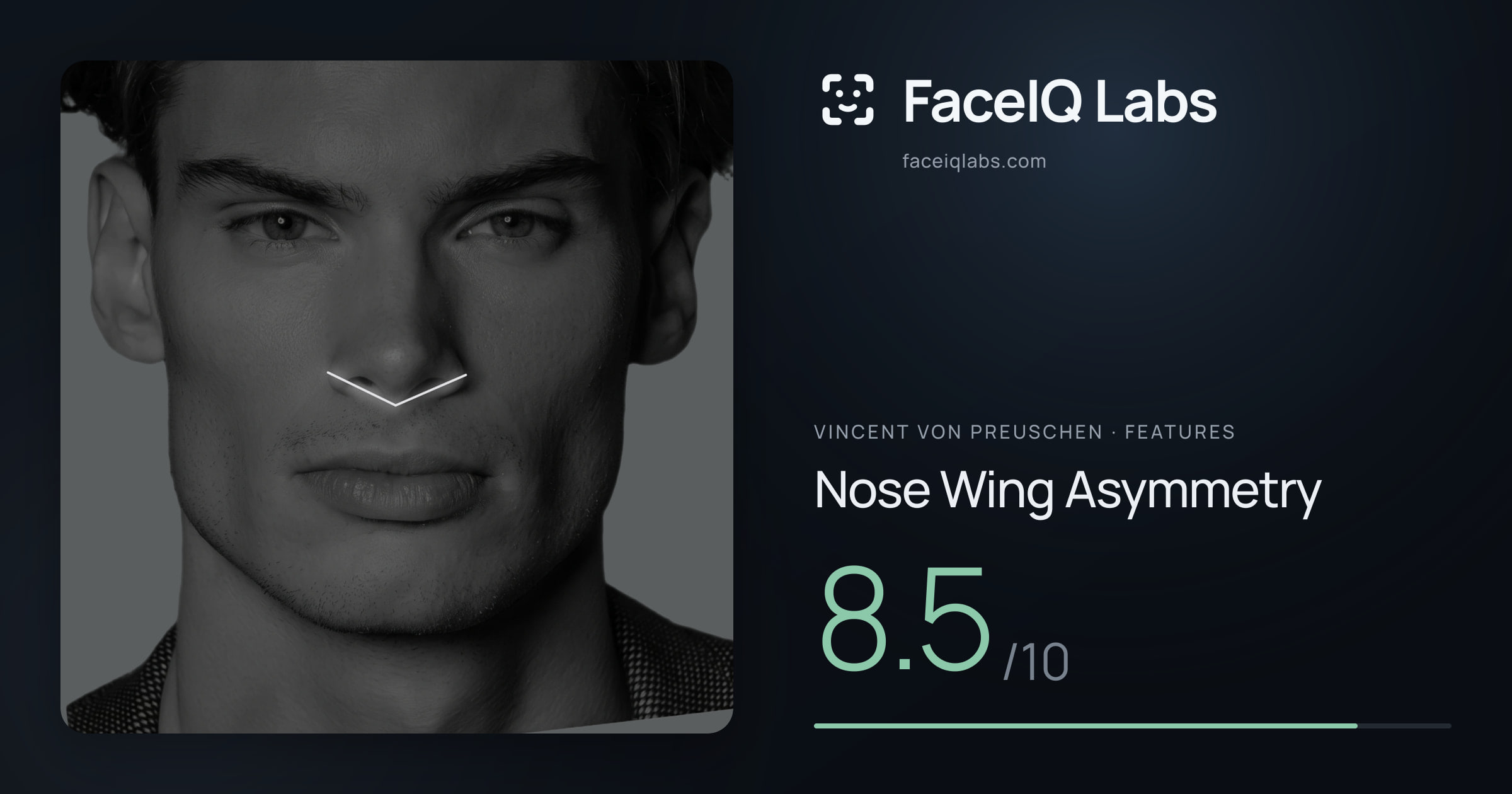 Vincent von Preuschen Nose Wing Asymmetry: 8.5/10, drawn on the photo