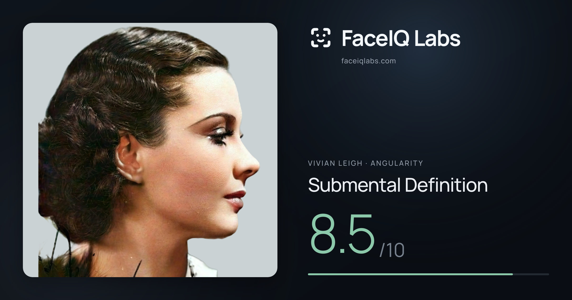 Vivian Leigh Submental Definition: 8.5/10, drawn on the photo