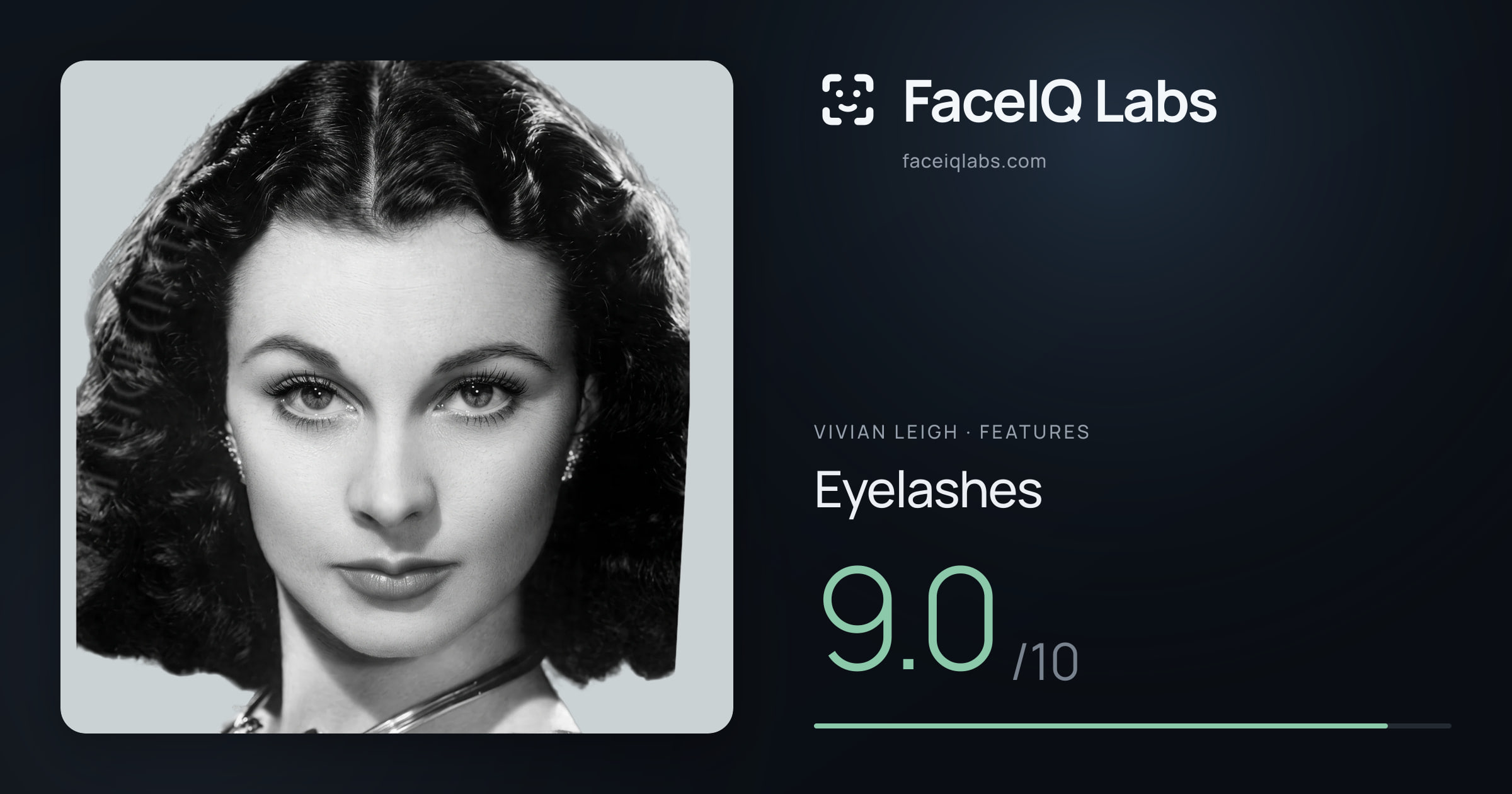 Vivian Leigh Eyelashes: 9.0/10, drawn on the photo