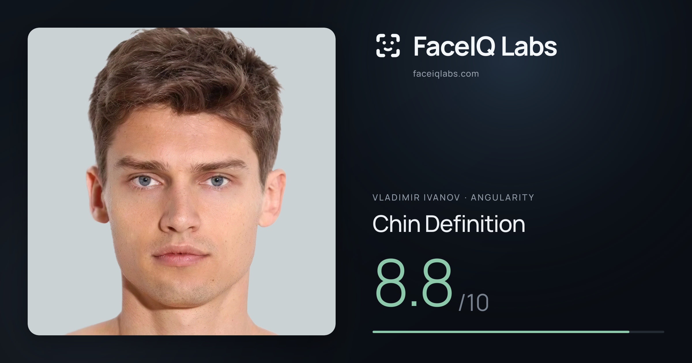 Vladimir Ivanov Chin Definition: 8.8/10, drawn on the photo