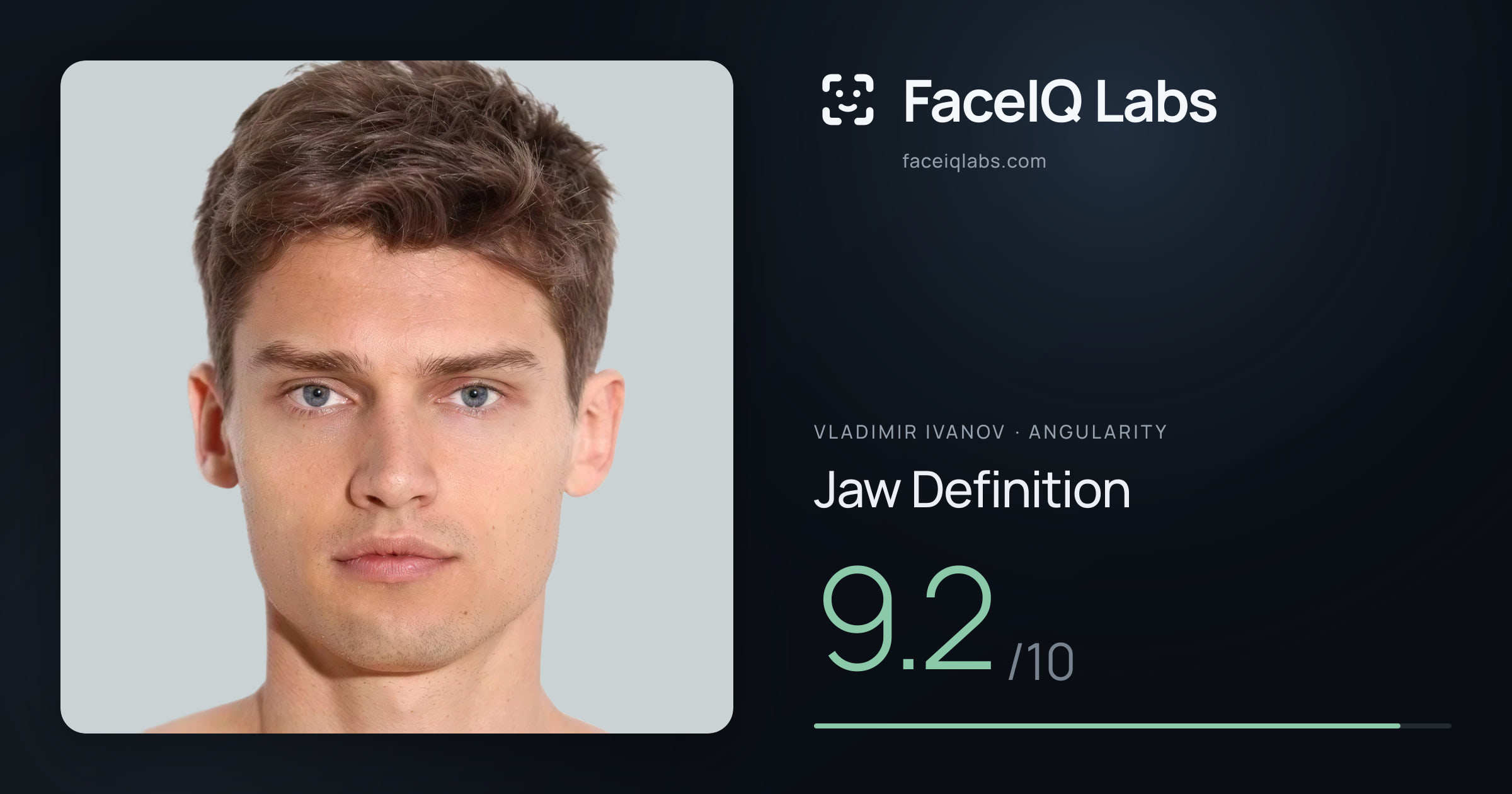 Vladimir Ivanov Jaw Definition: 9.2/10, drawn on the photo