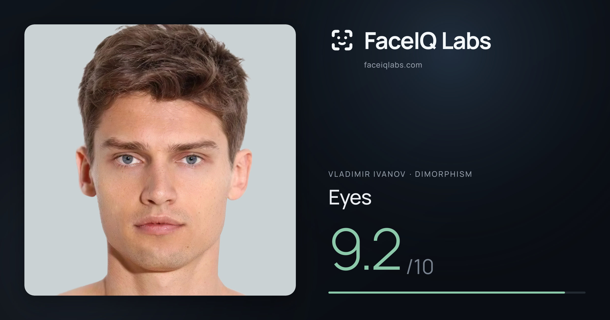 Vladimir Ivanov Eyes: 9.2/10, drawn on the photo
