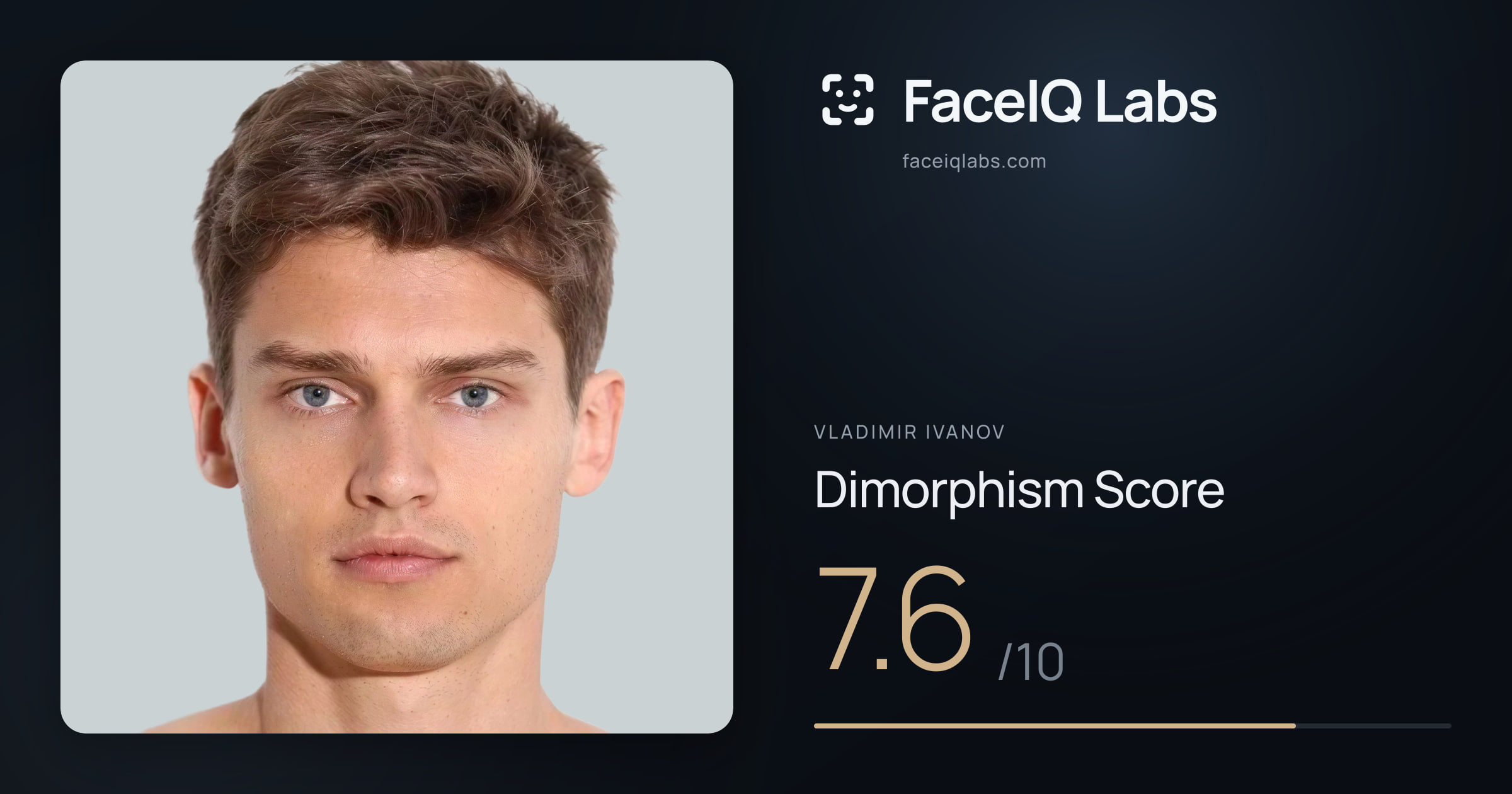 Vladimir Ivanov Dimorphism: 7.6/10, with each assessment drawn on the photo
