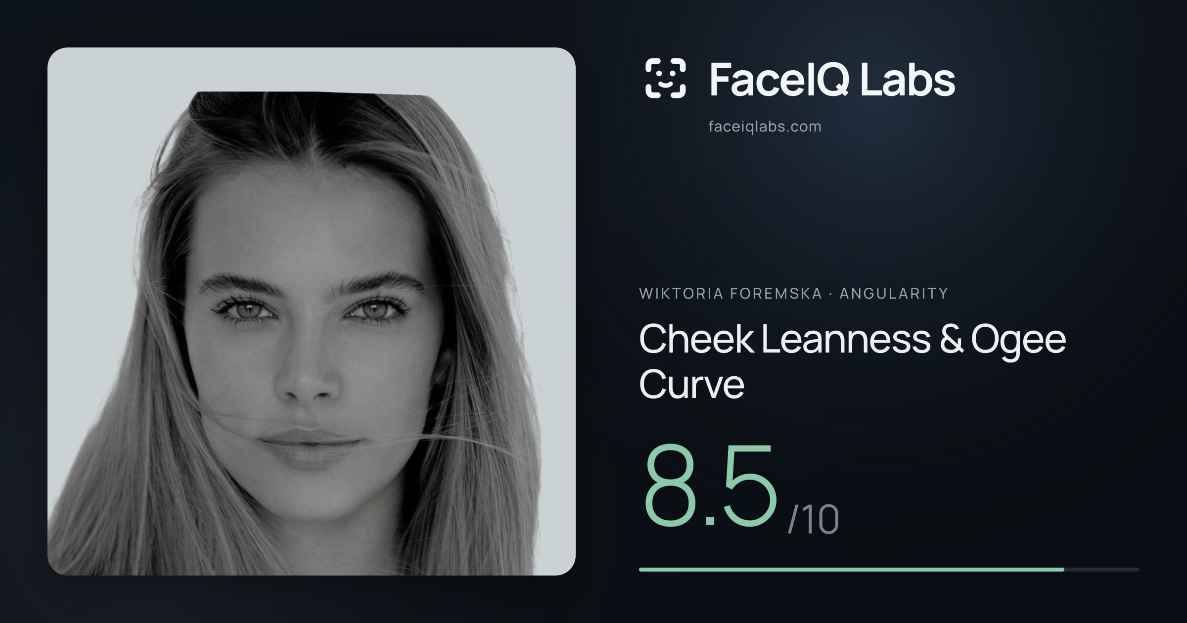 Wiktoria Foremska Cheek Leanness & Ogee Curve: 8.5/10, drawn on the photo