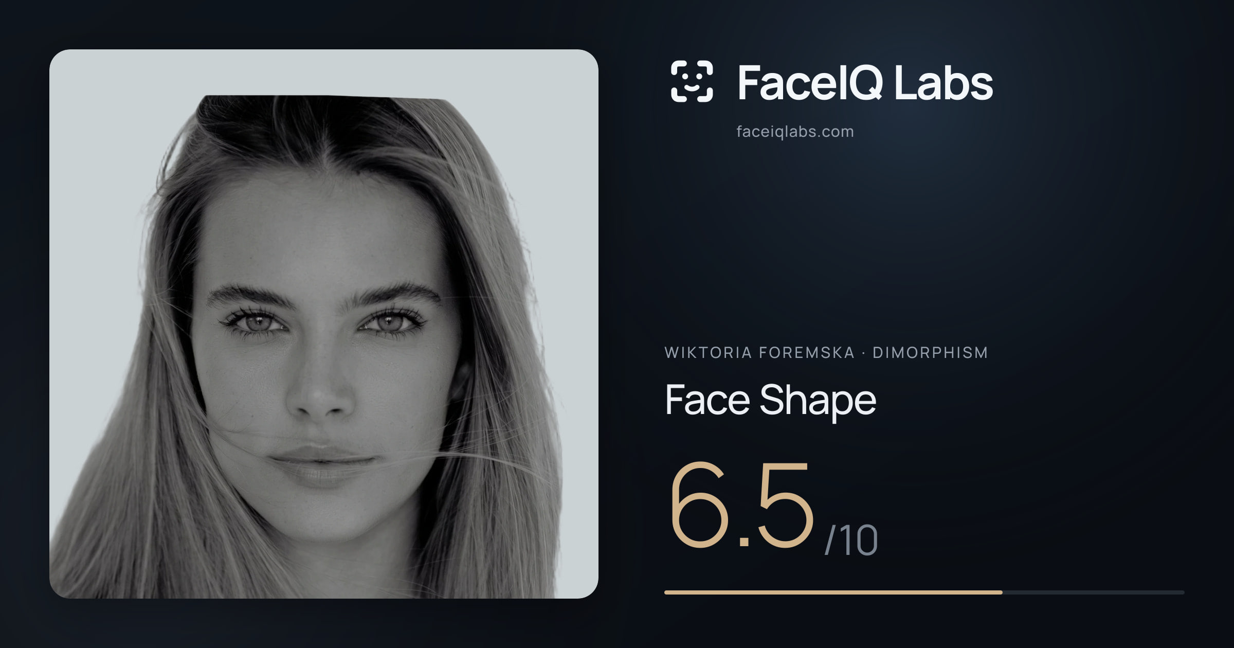 Wiktoria Foremska Face Shape: 6.5/10, drawn on the photo