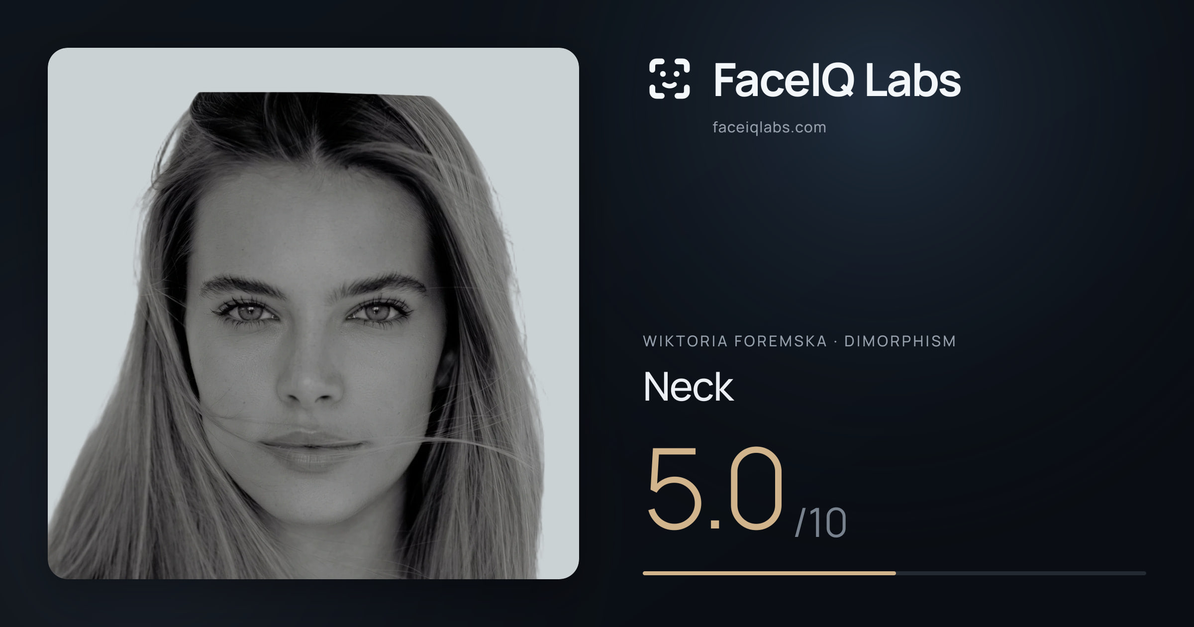 Wiktoria Foremska Neck: 5.0/10, drawn on the photo