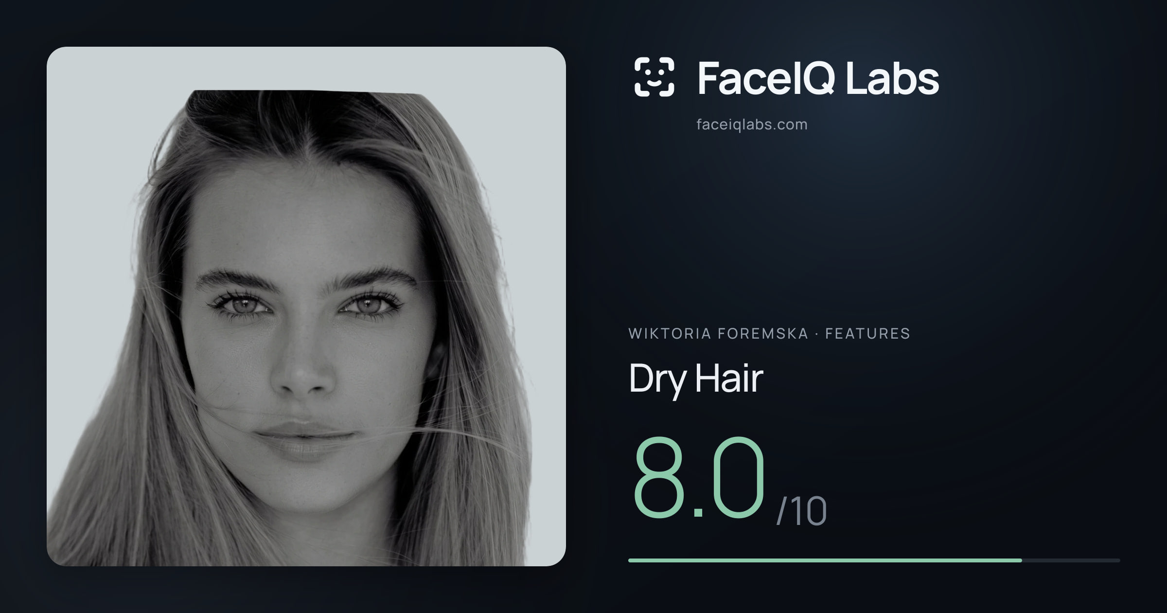 Wiktoria Foremska Dry Hair: 8.0/10, drawn on the photo