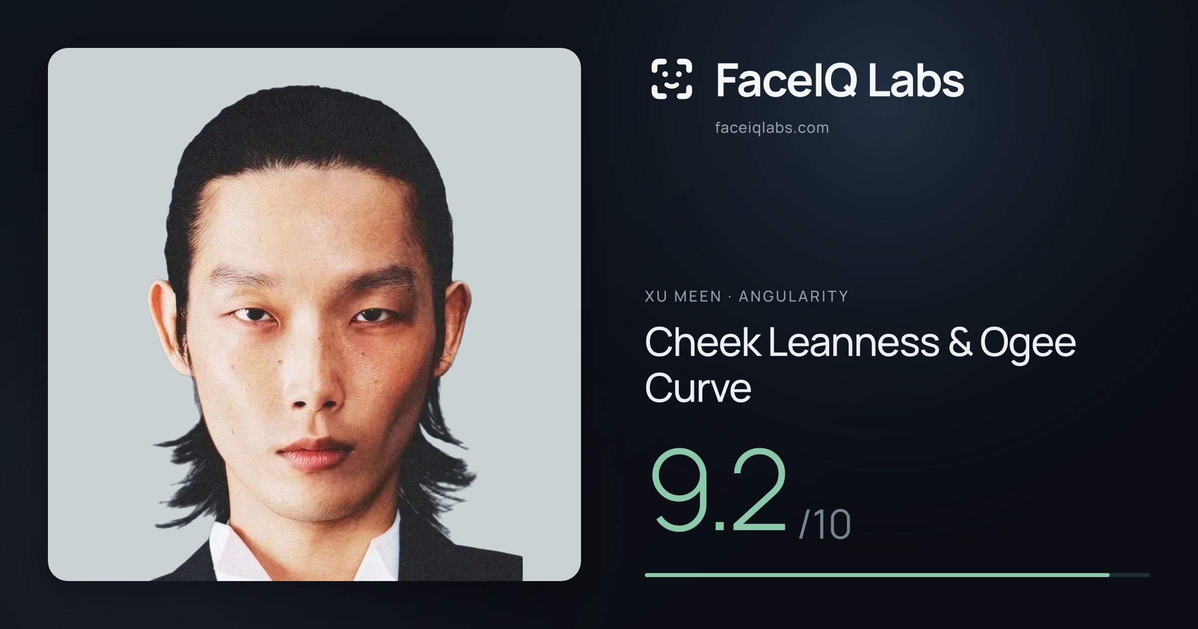 Xu Meen Cheek Leanness & Ogee Curve: 9.2/10, drawn on the photo
