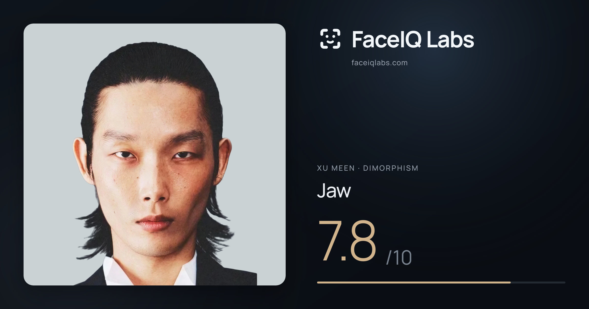 Xu Meen Jaw: 7.8/10, drawn on the photo