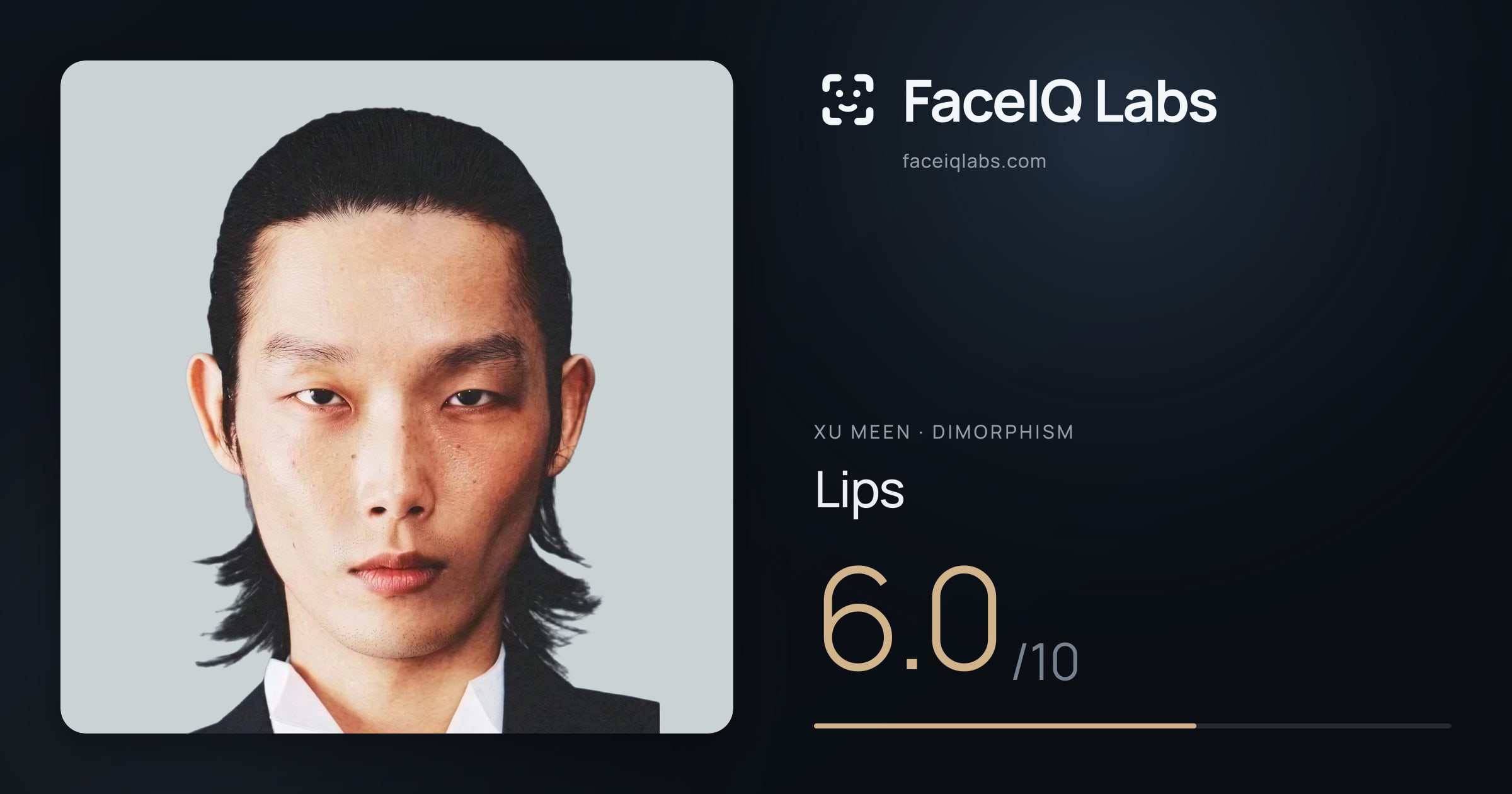 Xu Meen Lips: 6.0/10, drawn on the photo