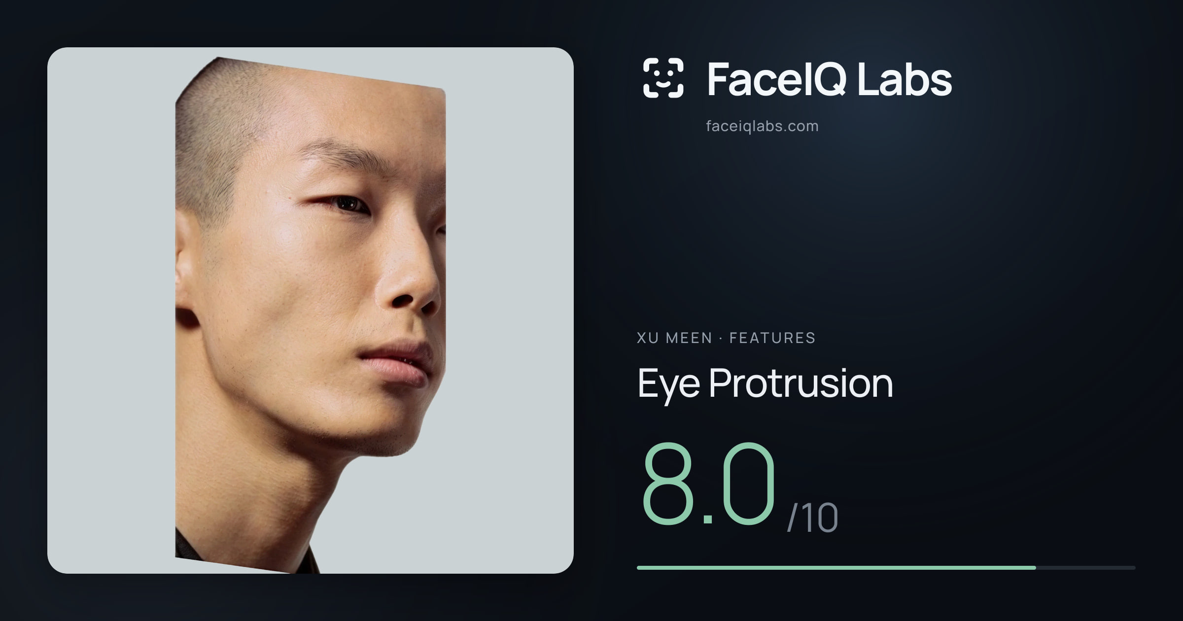 Xu Meen Eye Protrusion: 8.0/10, drawn on the photo