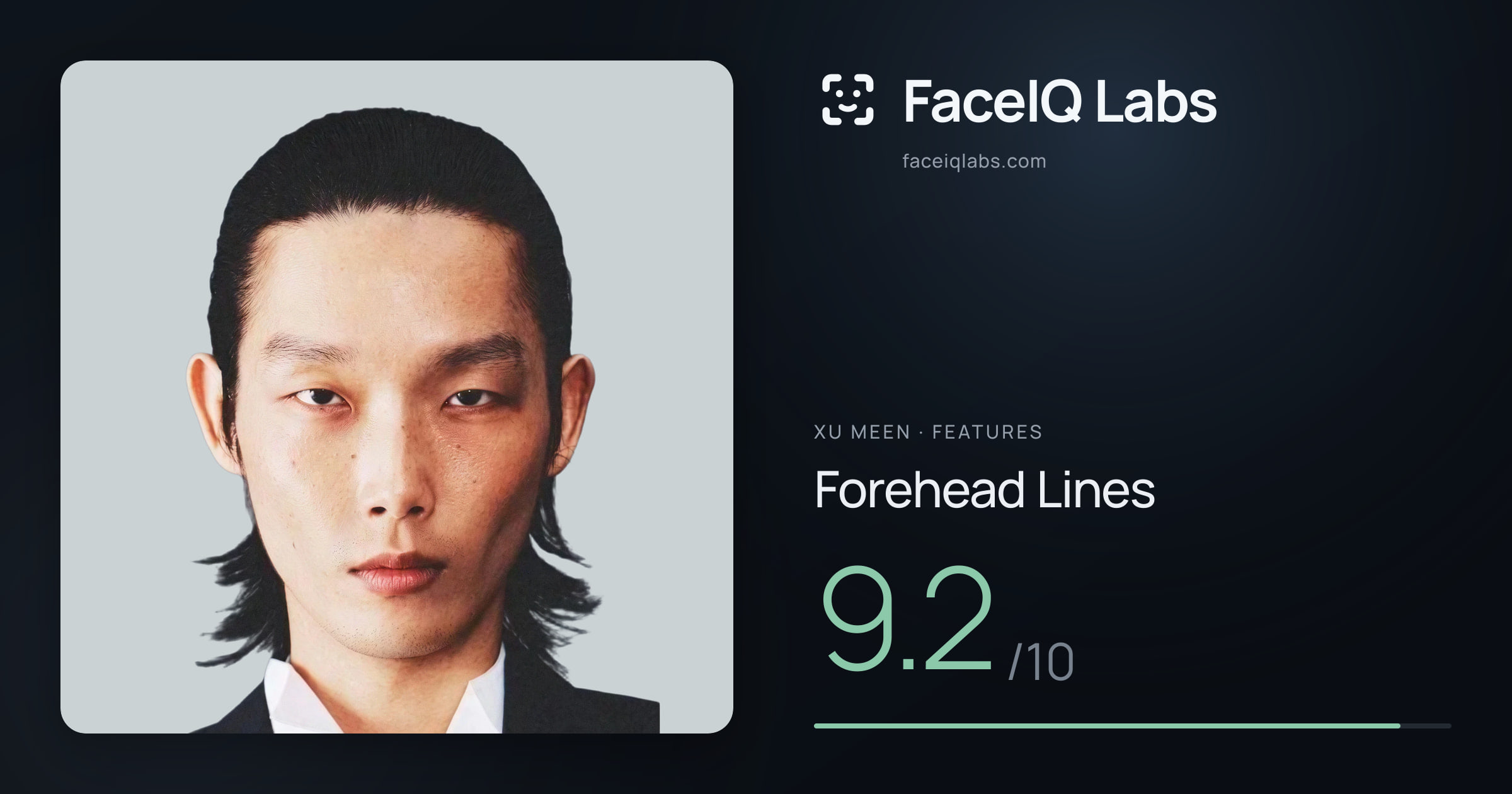 Xu Meen Forehead Lines: 9.2/10, drawn on the photo