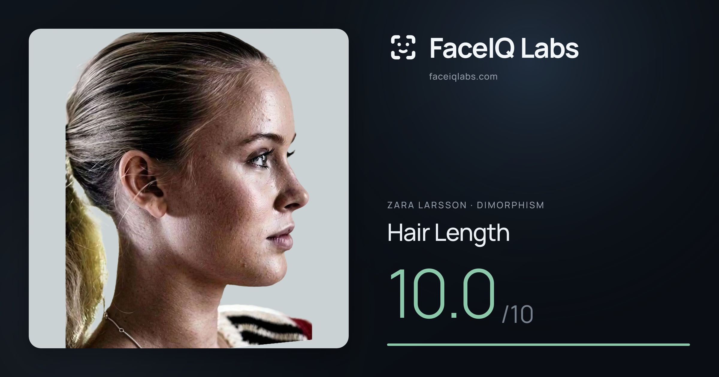 Zara Larsson Hair Length: 10.0/10, drawn on the photo