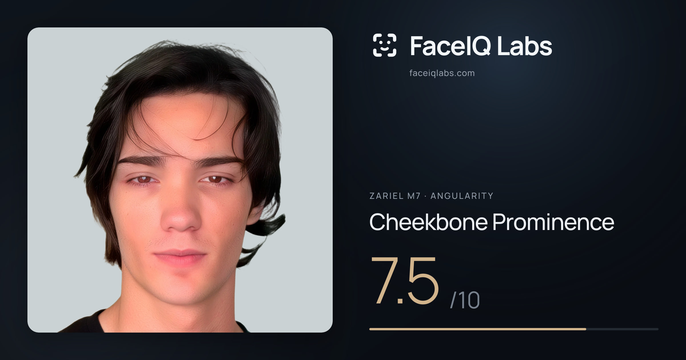 Zariel M7 Cheekbone Prominence: 7.5/10, drawn on the photo