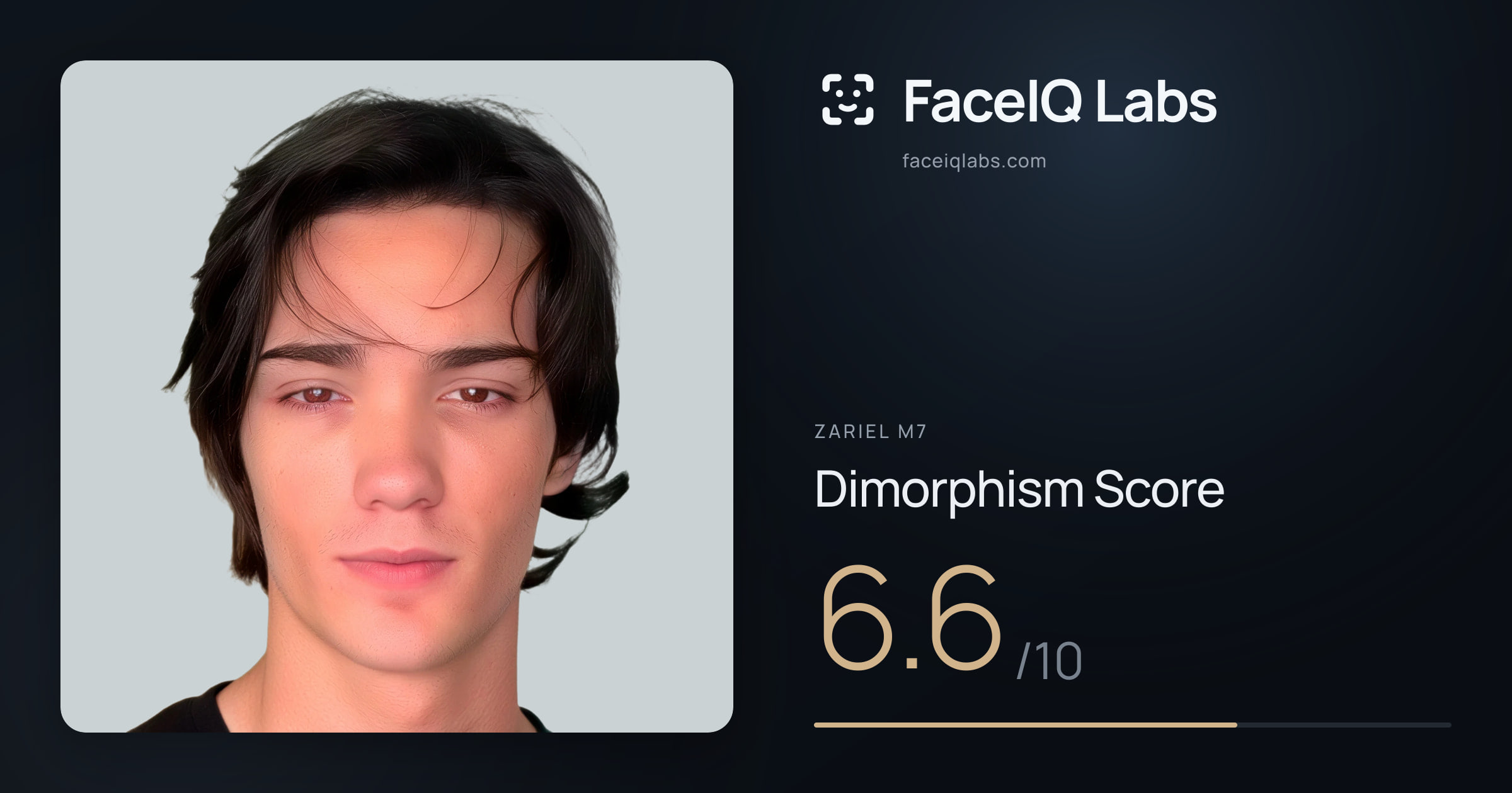 Zariel M7 Dimorphism: 6.6/10, with each assessment drawn on the photo