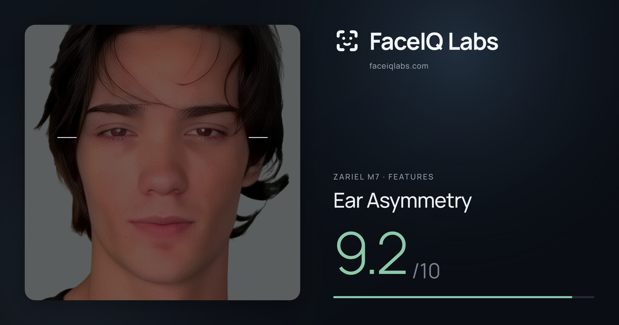 Zariel M7 Ear Asymmetry: 9.2/10, drawn on the photo