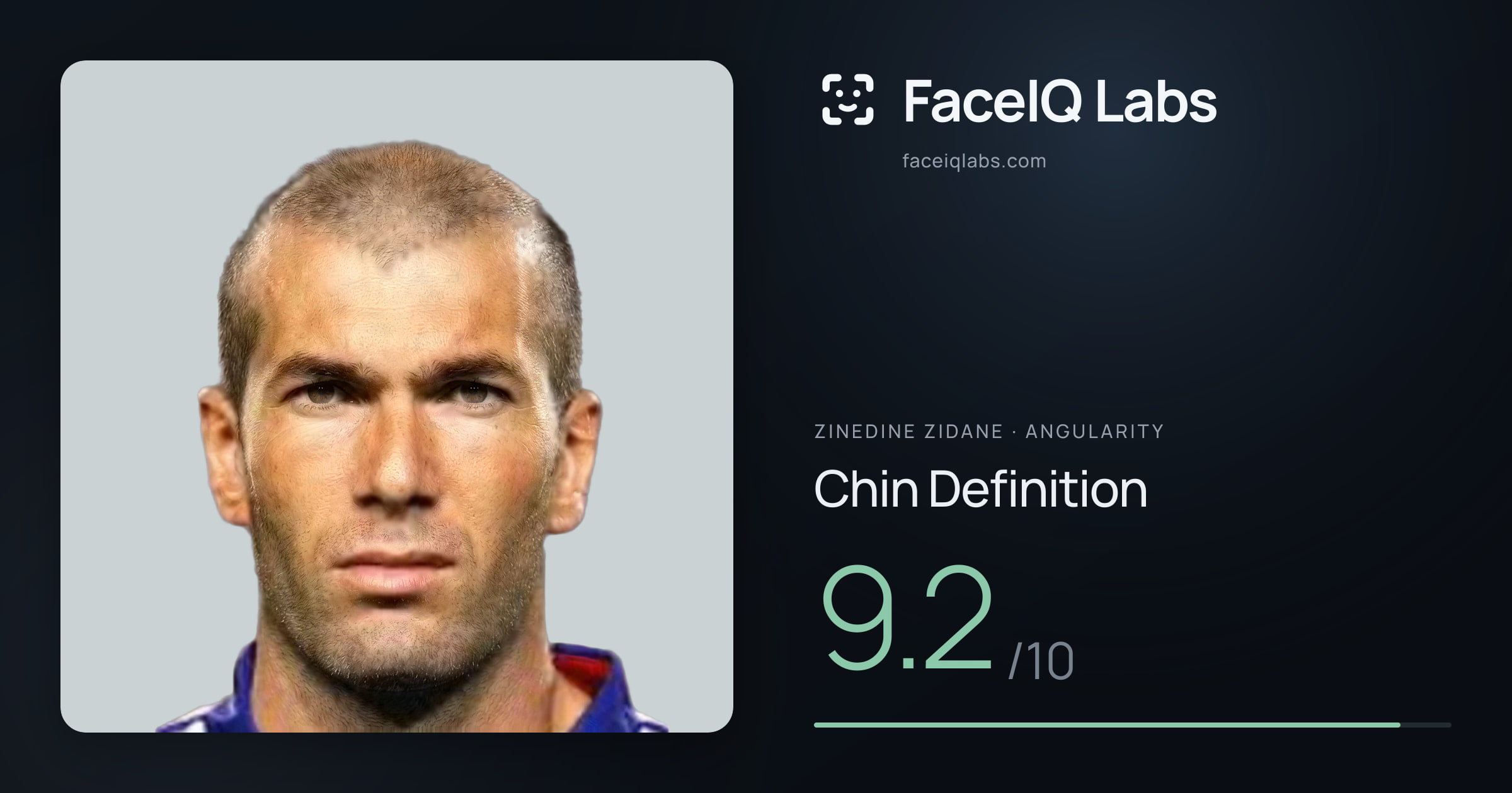 Zinedine Zidane Chin Definition: 8.0/10, drawn on the photo